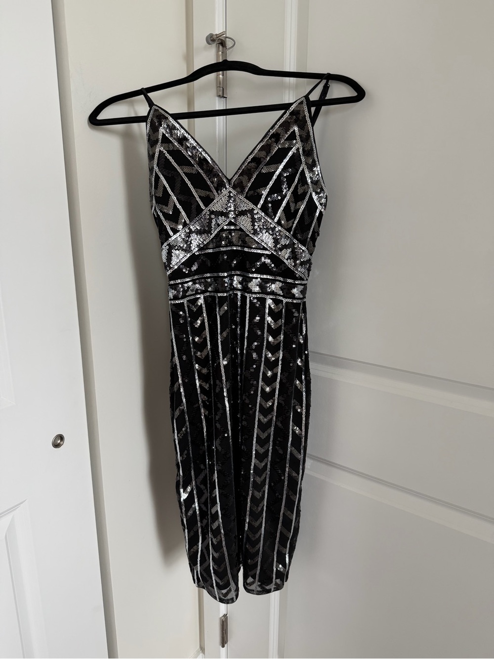 NWOT Express Black Dress with Sequins XS